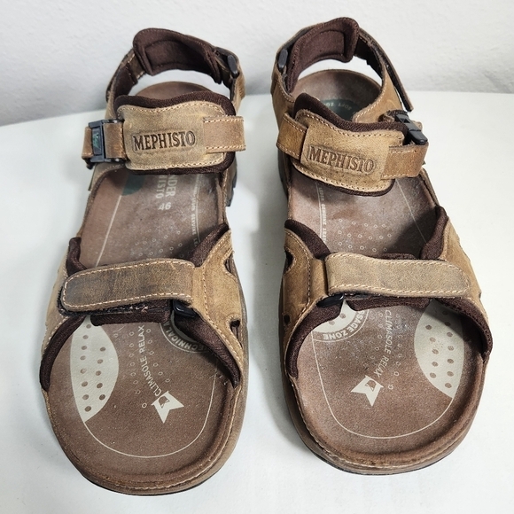 Mephisto Allrounders Mens Brown Alligators Sandals-Size 46/12 (EUC)